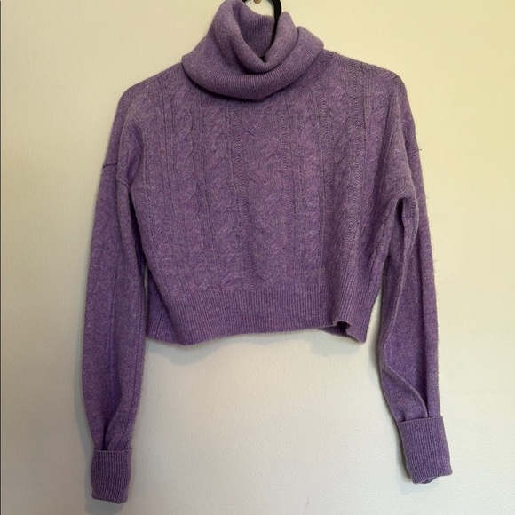 industry Sweaters - Industry Lilac Purple Cropped Turtleneck Sweater XS